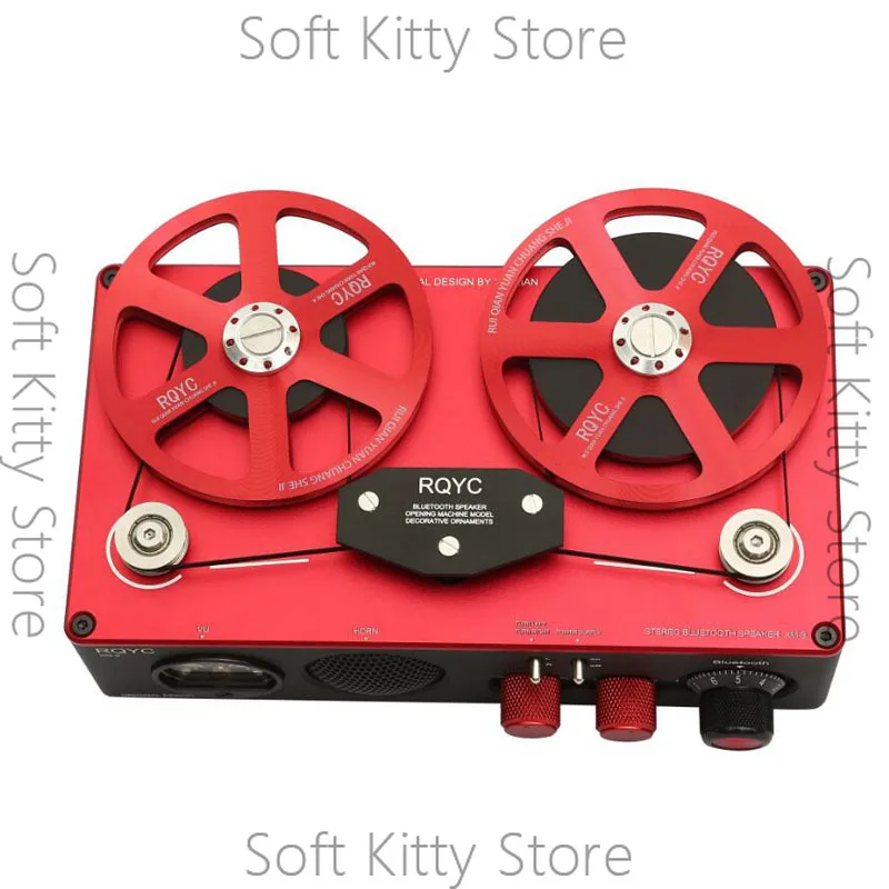 Vintage Bluetooth Speaker Retro Tape Reel Design Aluminum Alloy Body VU Level Meter Dual Stereo Speakers Home Decor Audio Device