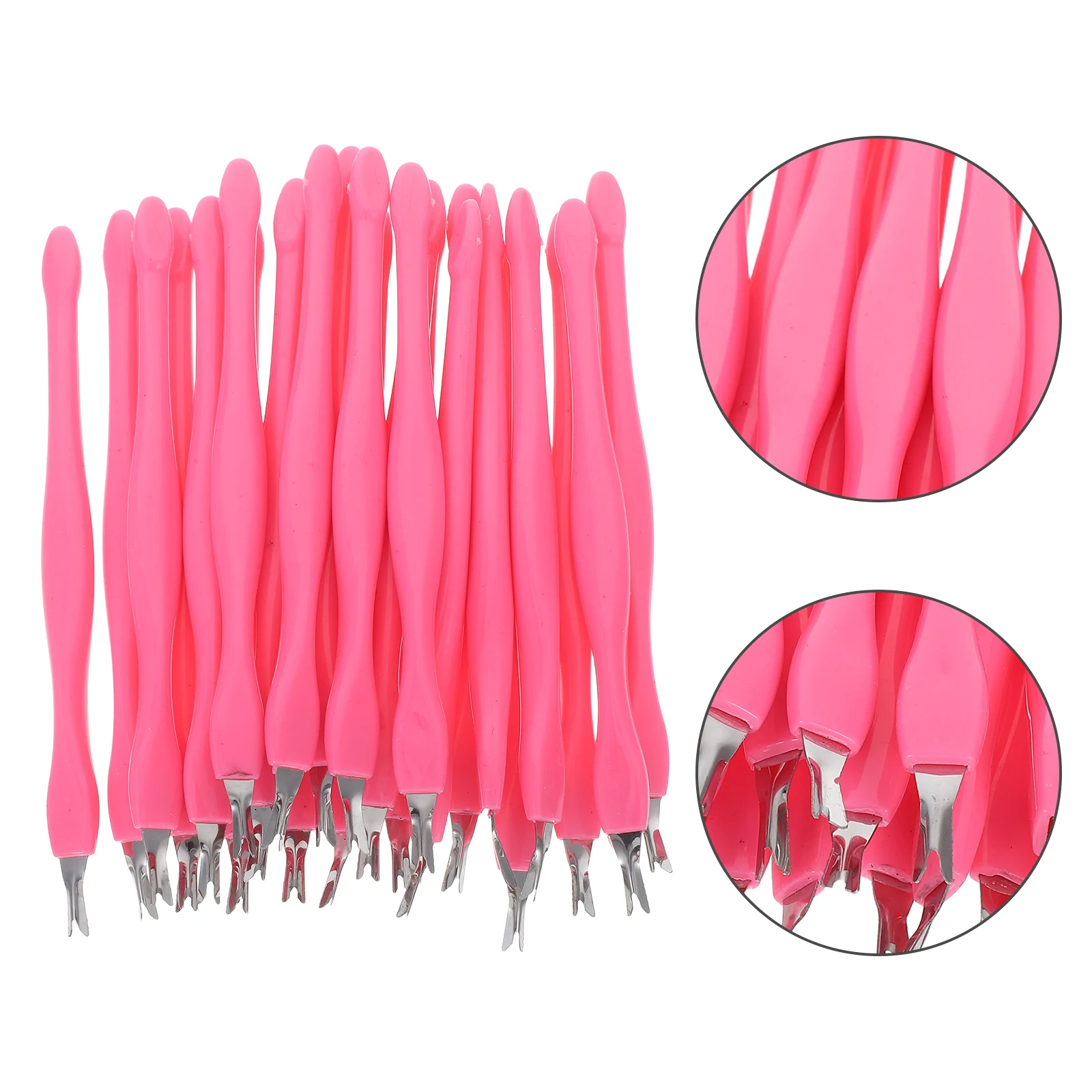 

24pcs Nail Dead Skin Fork Stainless Steel Cuticle Remover Manicure Tools Grooming Kit V Shaped Pusher Salon Home Use