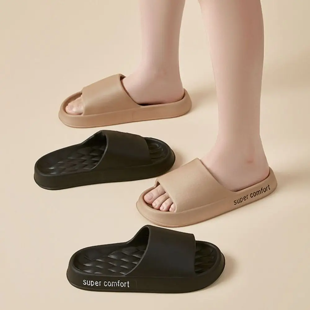 

Solid Color Thick Platform Slippers Non-slip Simple Beach Slippers Women Soft Sole Home Shoes Slide Sandals Outdoor Indoor