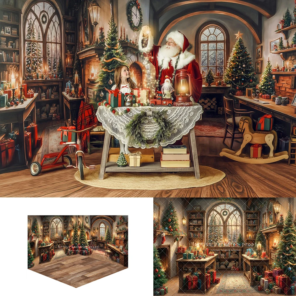 

Xmas House Fireplace Backdrops Kids Family Photography Props Child Adult Photocall Enchanting Castle Christmas Backgrounds