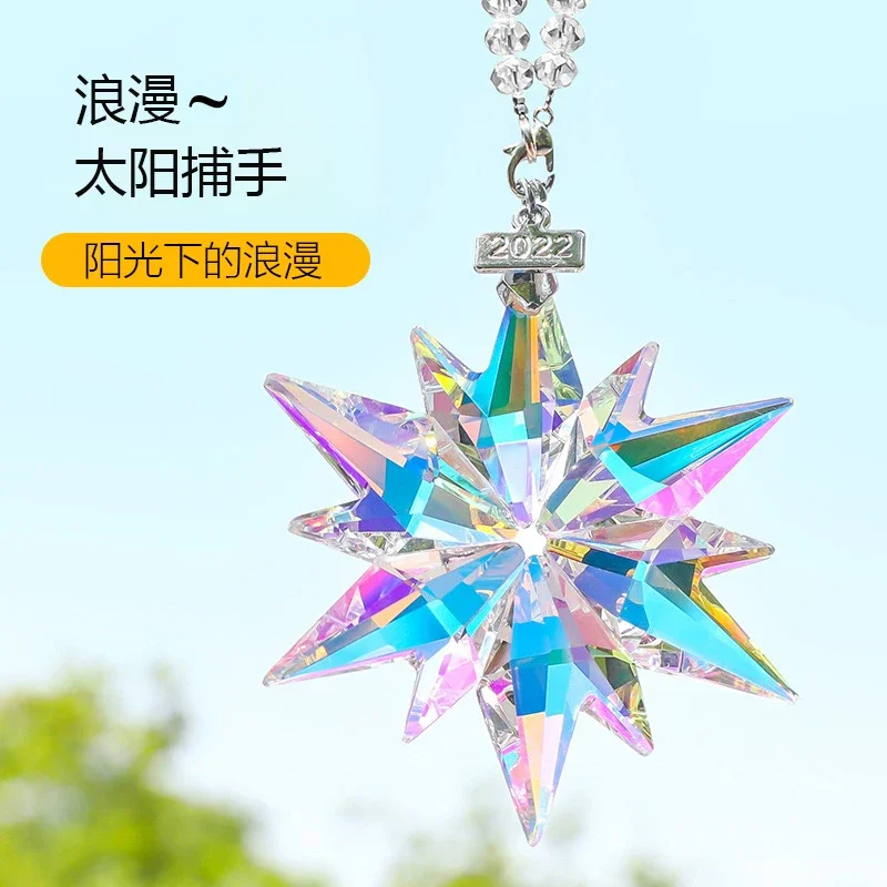 

Anime Love and Deepspace Zayne Cosplay Snowflake Pendant Cartoon Colorful Transparent Light Bag Charm Ornament adorn Xmas Gift