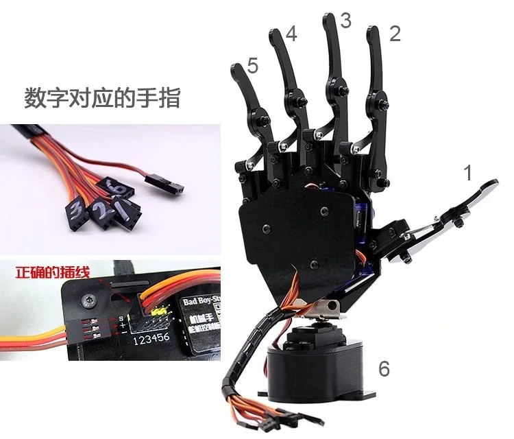6 Degrees of Freedom Bionic 5-finger Robot Claw Popular Science Early Teaching 9g Steering Gear Electric Remote Control