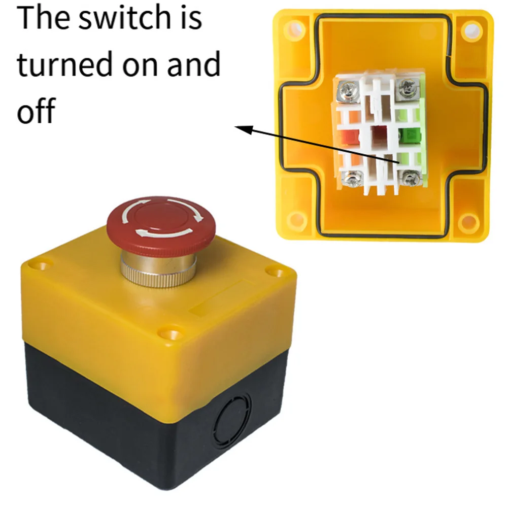 10A Latching Button Switch LA38 E-stop PushButton Switch CNC Exigent Stop Switch With 1NC+1NO  Type And DPST Pole Configuration