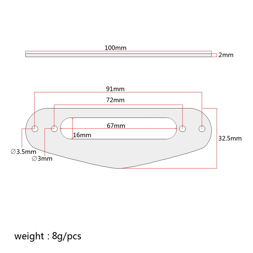 

1pcs Guitar Pickup Frame Single Coil Pickup Ring Replacement For Tl Style Electric Guitars Flat Humbucker Mounting Ring Durable