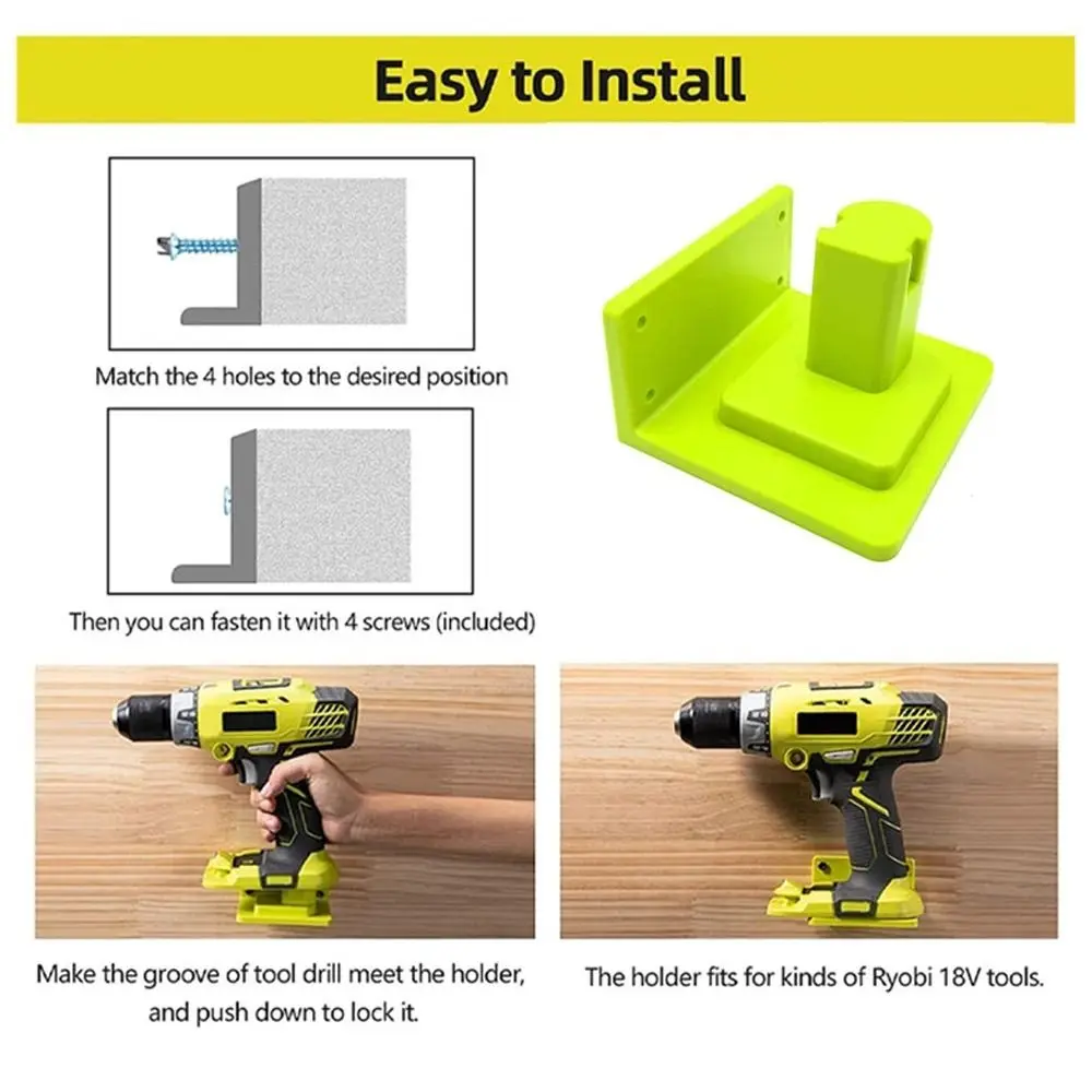 Power Tool Battery Mount Holder Tool Storage Holder Kit Wall Mounted Rack For RYOBI Battery Tool