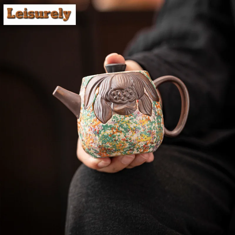 

150 мл каменный чайник с цветком лотоса, роскошный чайник, горшок для заварки чая, чайник с фильтром, коллекция посуды Пуэр