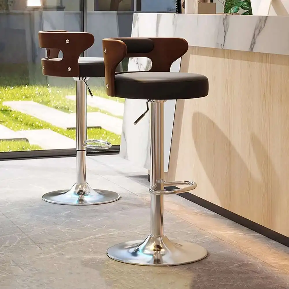 

Vintage Classic Bar Chair Luxury Premium Minimalist Ergonomic Bar Chair Adjustable Trendy Taburetes De Bar Home Furniture