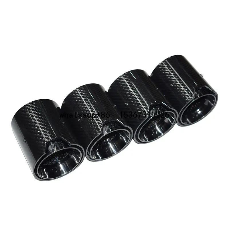 Exhaust Tip for  F80 F82 F83 F84 F87 M2 M3 M4 M Power 4 PCS High Quality Carbon Fiber SS304 Muffler Exhaust Pipe Tail Pipe