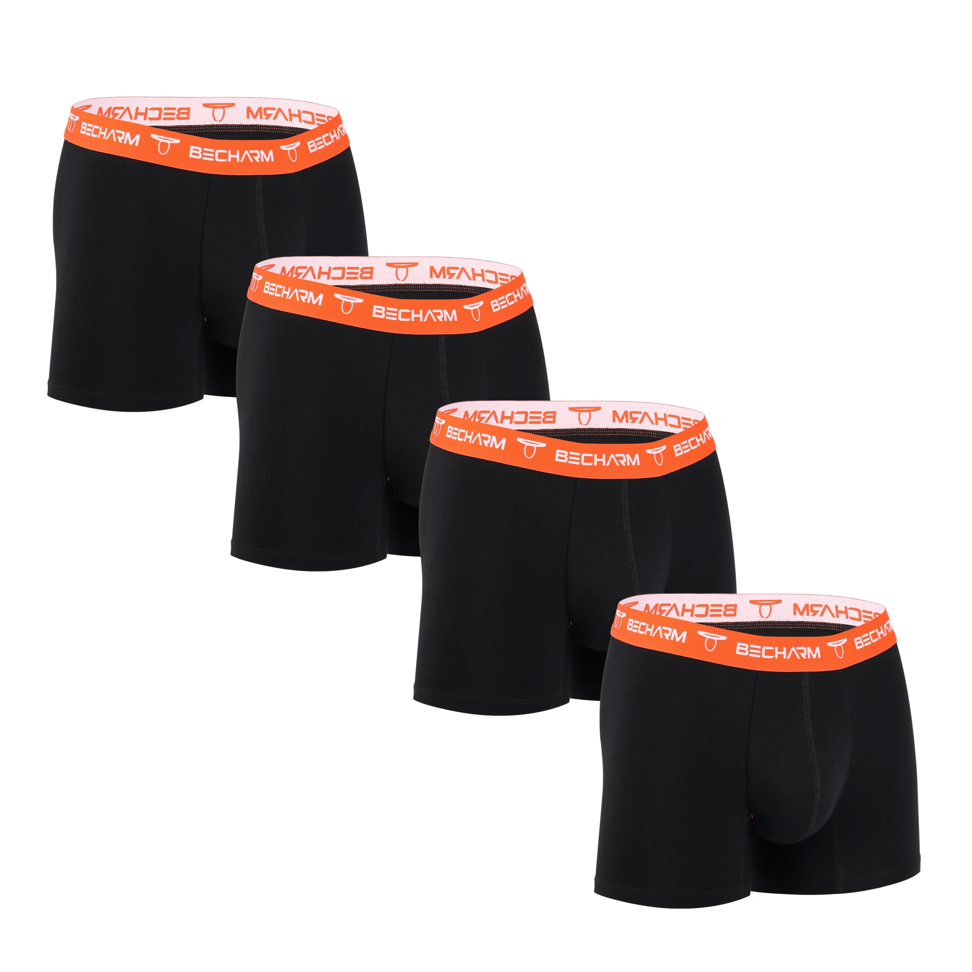 Heren Katoenen Ondergoed Oranje Tailleband Mannen Boxer Slips Ademende Comfortabele Boxer