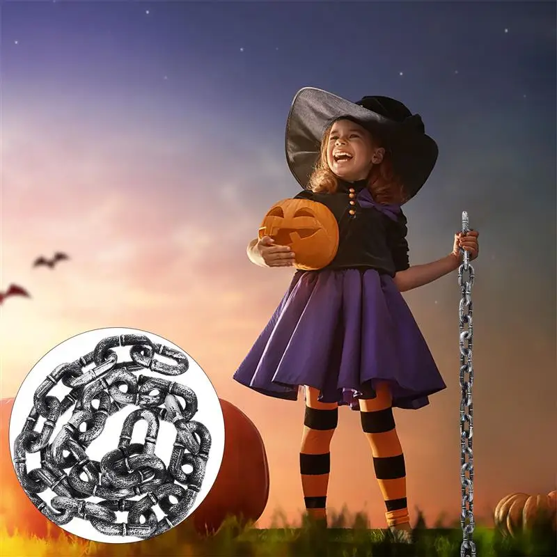 1M Halloween Simulation Chain Party Layout Decor Plastic Barrier Chain Halloween Performance Stage Props Costume Accessory