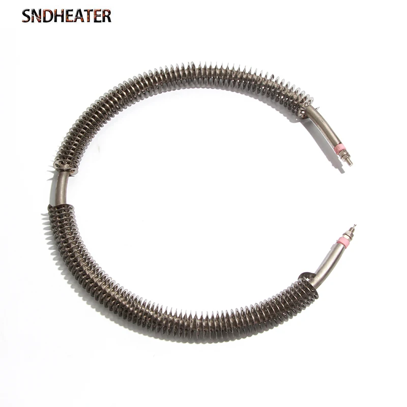 SNDHEATER 220V 380V Circular Finn Air Heater Dry Burning Heating Coil 500W/600W/700W/800W/1000W for Farm Hot Air Generator Fan