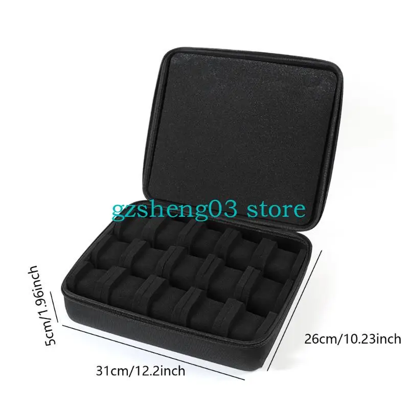 Soluzione archiviazione portatile U75C per 15 orologi con inserti in schiuma sicuri