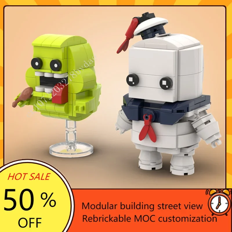 1045PCS MOC Klassieke Cartoon Figuren Ghost hunters, Cadillac, ghosts Model Custom Puzzel Architectuur DIY Onderwijs Montage Geschenken