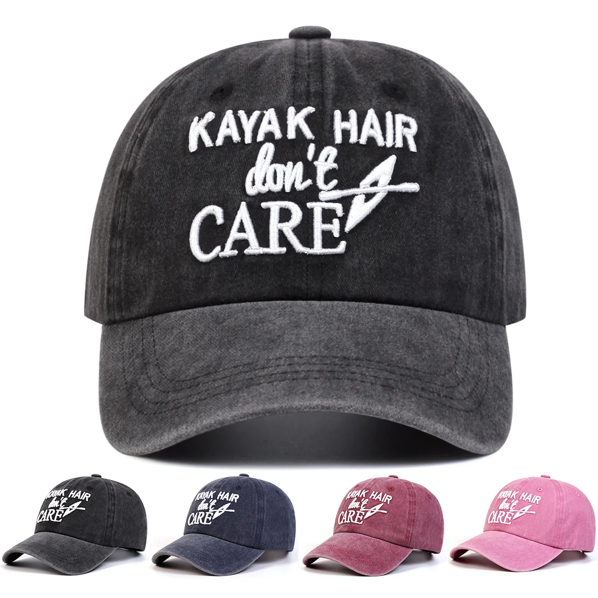 A Women'S KAYAK HAIR DONT CARE Baseball Cap, Washable And Adjustable, Perfect for Outdoor Activities, And Suitable