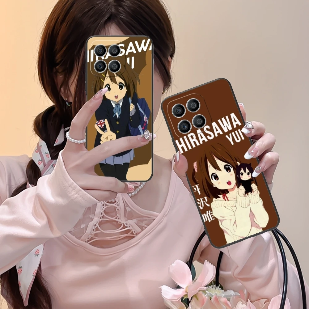 Funda de teléfono móvil K-ON Hirasawa Yui, carcasa negra para Huawei Honor 90, 80, 70, 60, 50, 30, 20, 10, 9, 8, 7 Pro, S, SE Lite, 5G