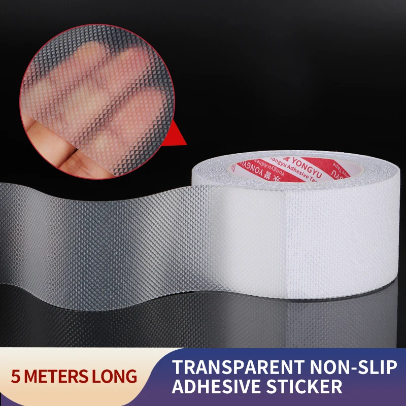 Transparent Anti Slip Tape With Diamond Pattern Adhesive For Kitchen And Bathroom Floors Wear-Resistant Flooring Steps Household