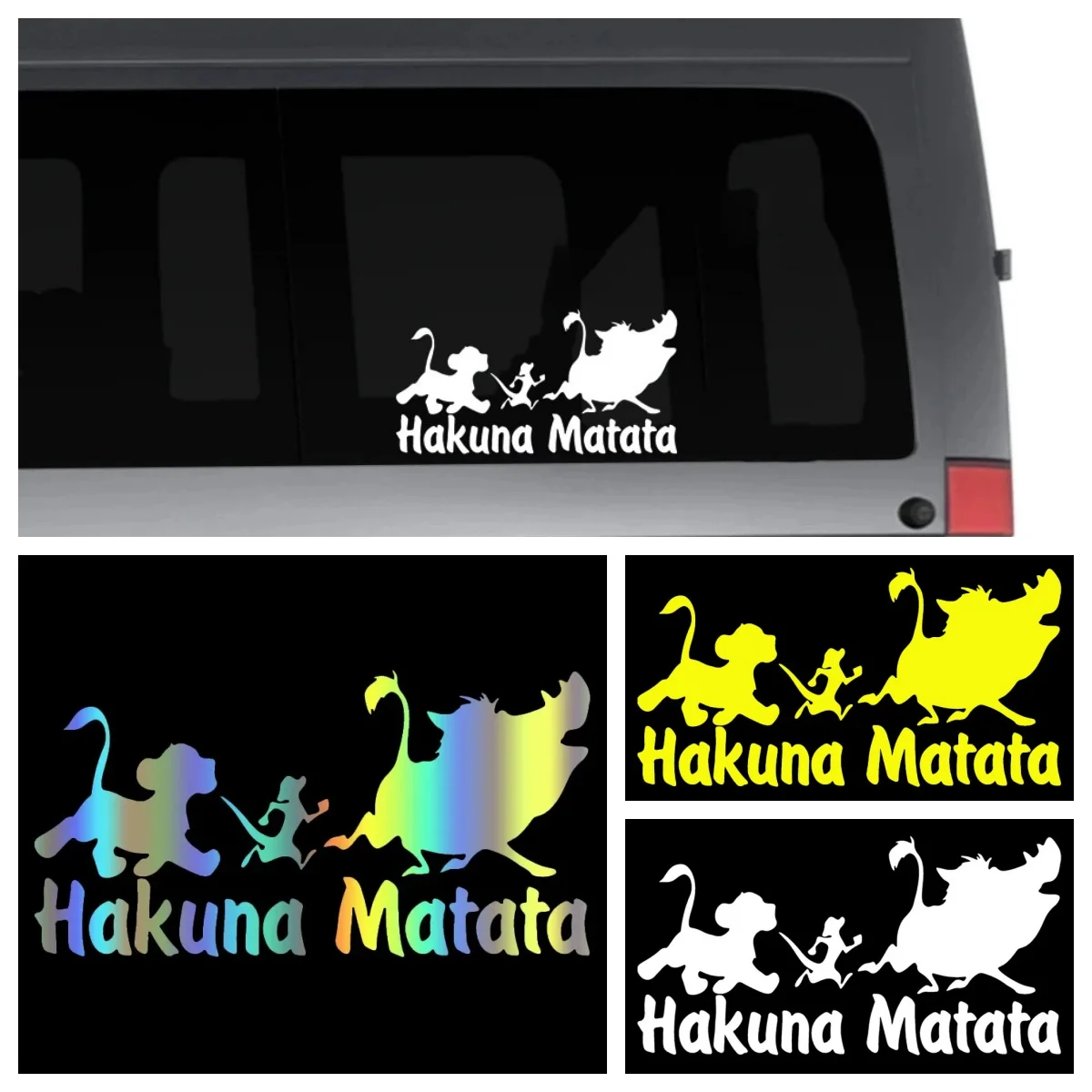 

Hakuna Matata Animal Car Sticker Cartoon Waterproof Creative Decals for Cars, Laptops, and More Vinyl Decals Accessories