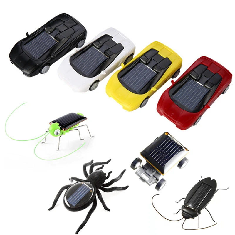 Children Solar Power Energy Insect Grasshopper Cricket Sports Car Kids Technology Production Toy Gift Solar Novelty Funny Toys