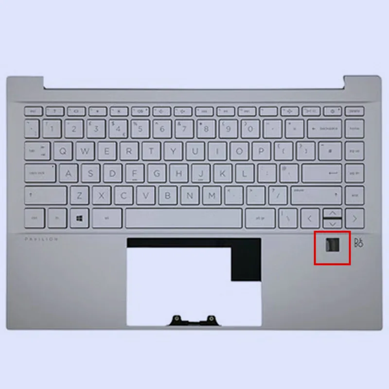 

For HP Pavilion 14 14-DV G7G TPN-Q244 Laptop Palmrest Upper Cover Keyboard Bezel with US Version Keyboard with Fingerprint Silve