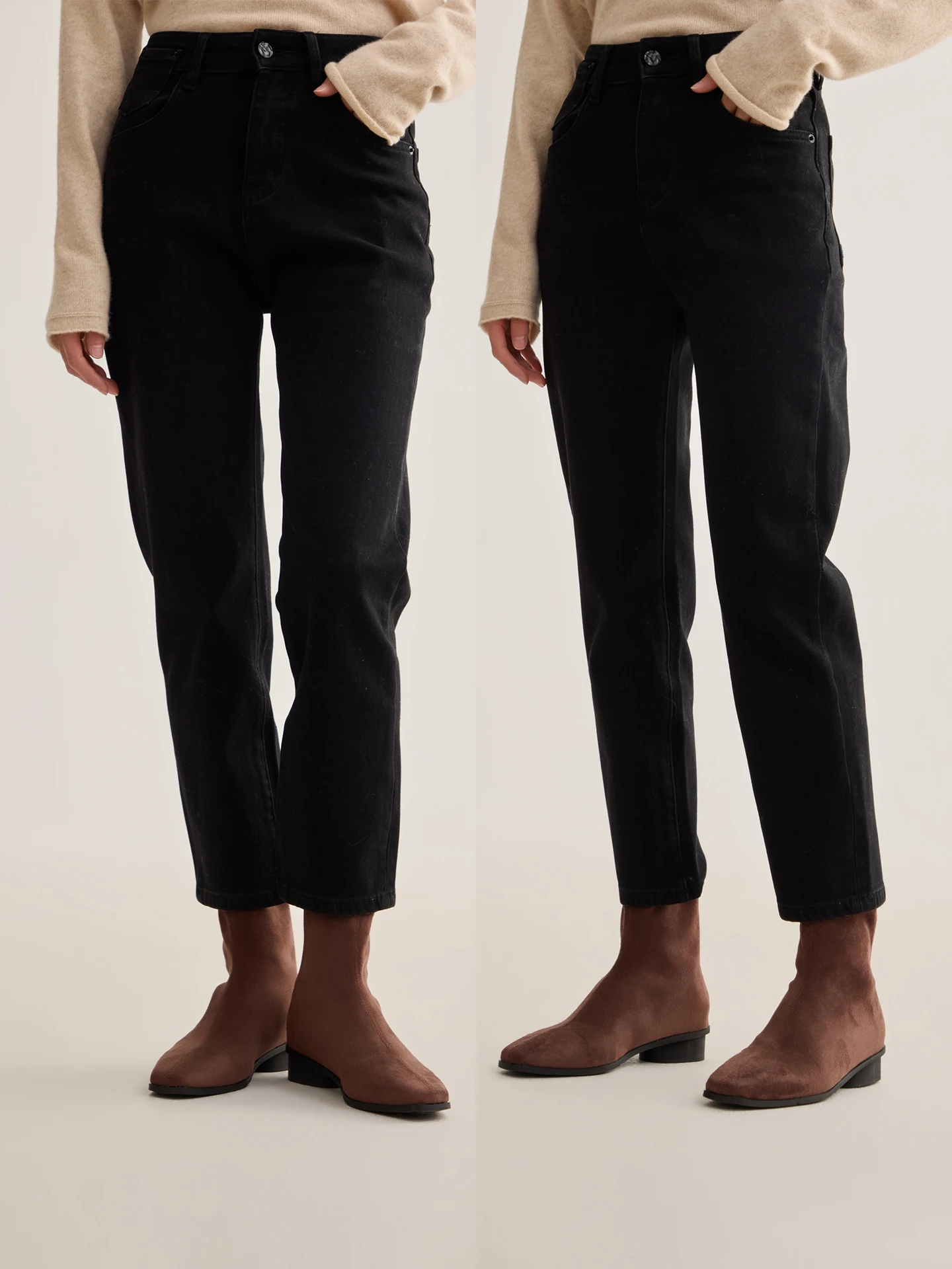 

Fuxu женские джинсы с высокой талией на подкладке, облегающие джинсы из мягкого хлопка, эластичные осенне-зимние модные повседневные брюки-карандаш