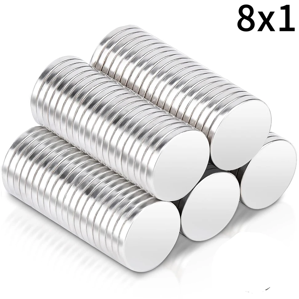 8X1mm Magnet Round Magnet Permanent Super Strong Magnetic Disc for Fridge, DIY, Building, Scientific, Craft, Education