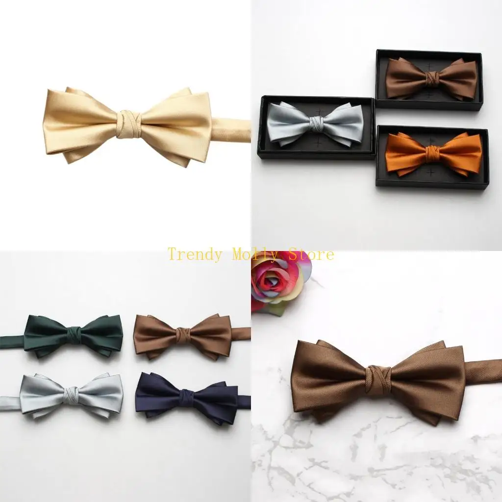 N5KB Professional Neck Tie for Men Formal Occasion Necktie Groom Wedding Suit Bowtie
