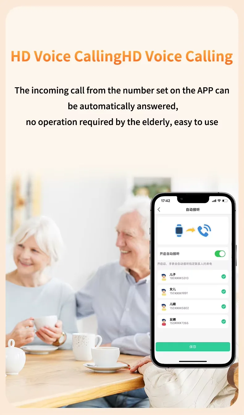 4G Smart Watch for Elderly GPS Location Bracelet with SOS Button Drop Detection Emergency Call  for Elderly People