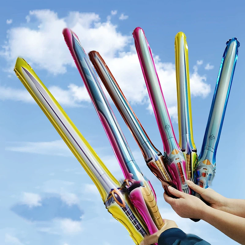 

10 шт. надувной меч, алюминиевая пленка, воздушный шар, сад, игры на открытом воздухе, мечи, реквизит, детская игрушка, украшение для вечеринки