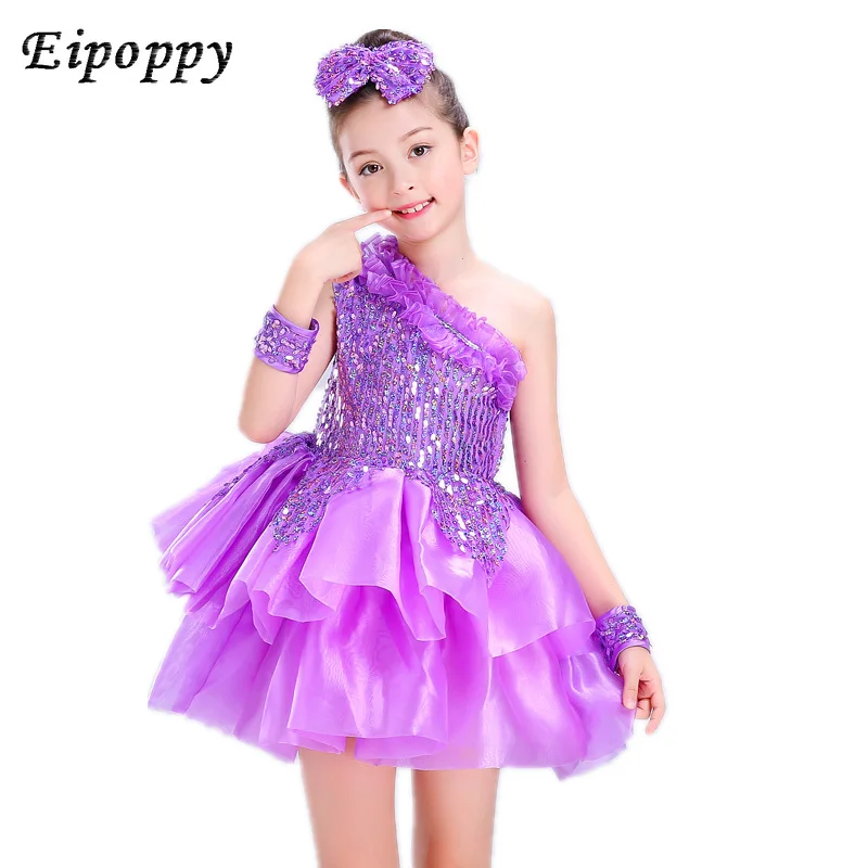 Ropa Para vestido de salsa con lentejuelas para niños, trajes de baile de jazz modernos para niñas, disfraces de baile para niños, traje de escenario para niños, baile contemporáneo
