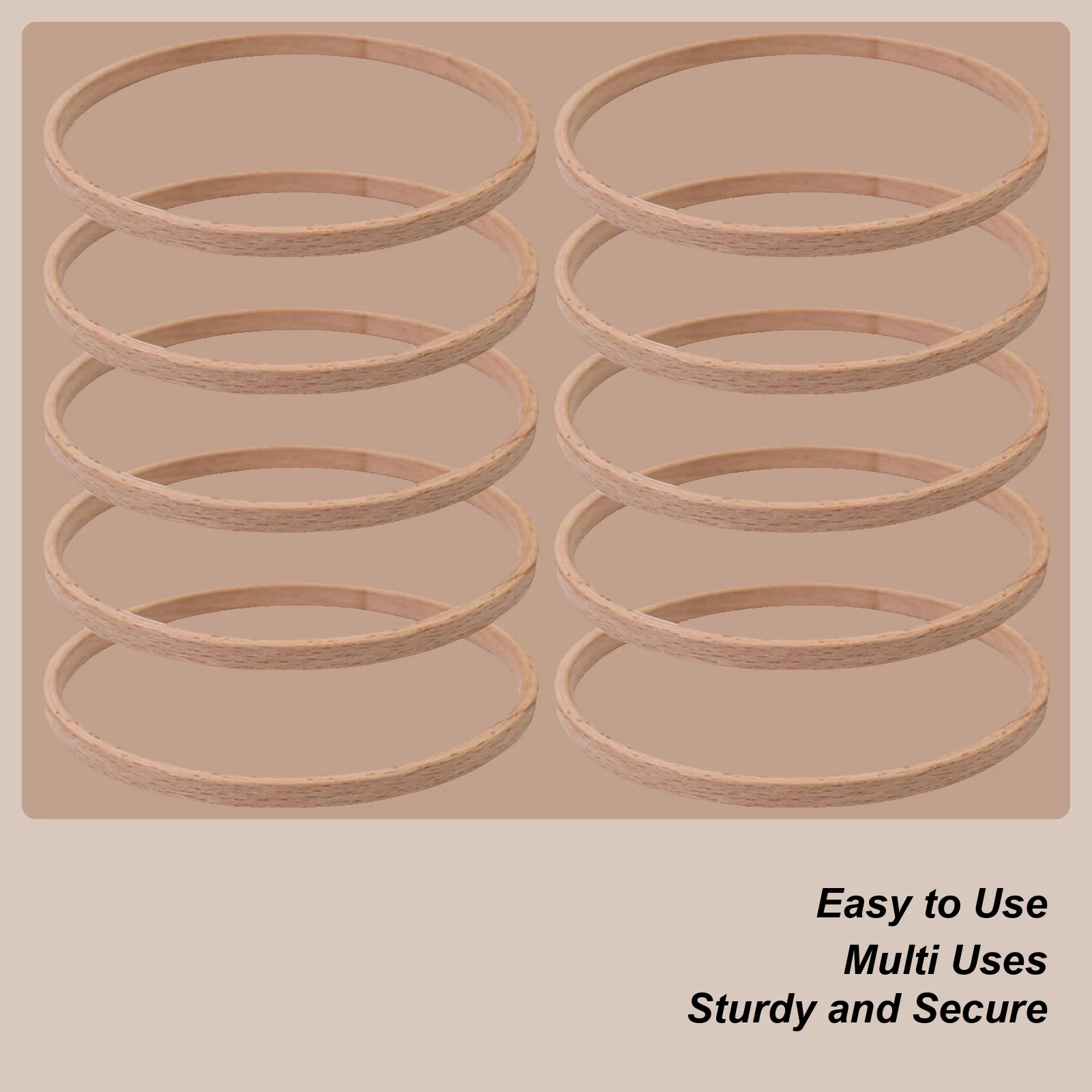 

Hoop For Crafts Macrame Rings 10 Piece Wooden Round Crafting Accessories Reusable Wreath Making Tool For Studio Study Bedroom