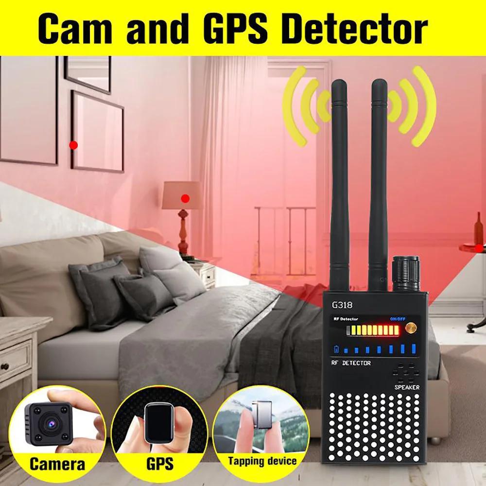 G318 G318A Professional Wireless RF Signal Detector Antenna GSM Audio Device Finder Anti-Spy Scanner Anti Candid Camera Detect