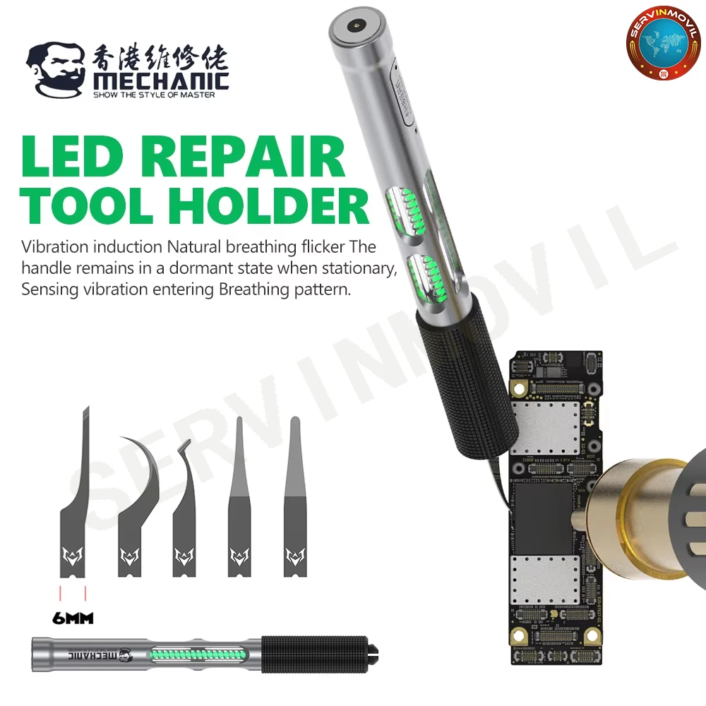 

Mechanic LED Hand-polished Blades Knife Handle with Battery for Phones IC CPU Prying Remove Glue Carving Knife Repair Tools Kit