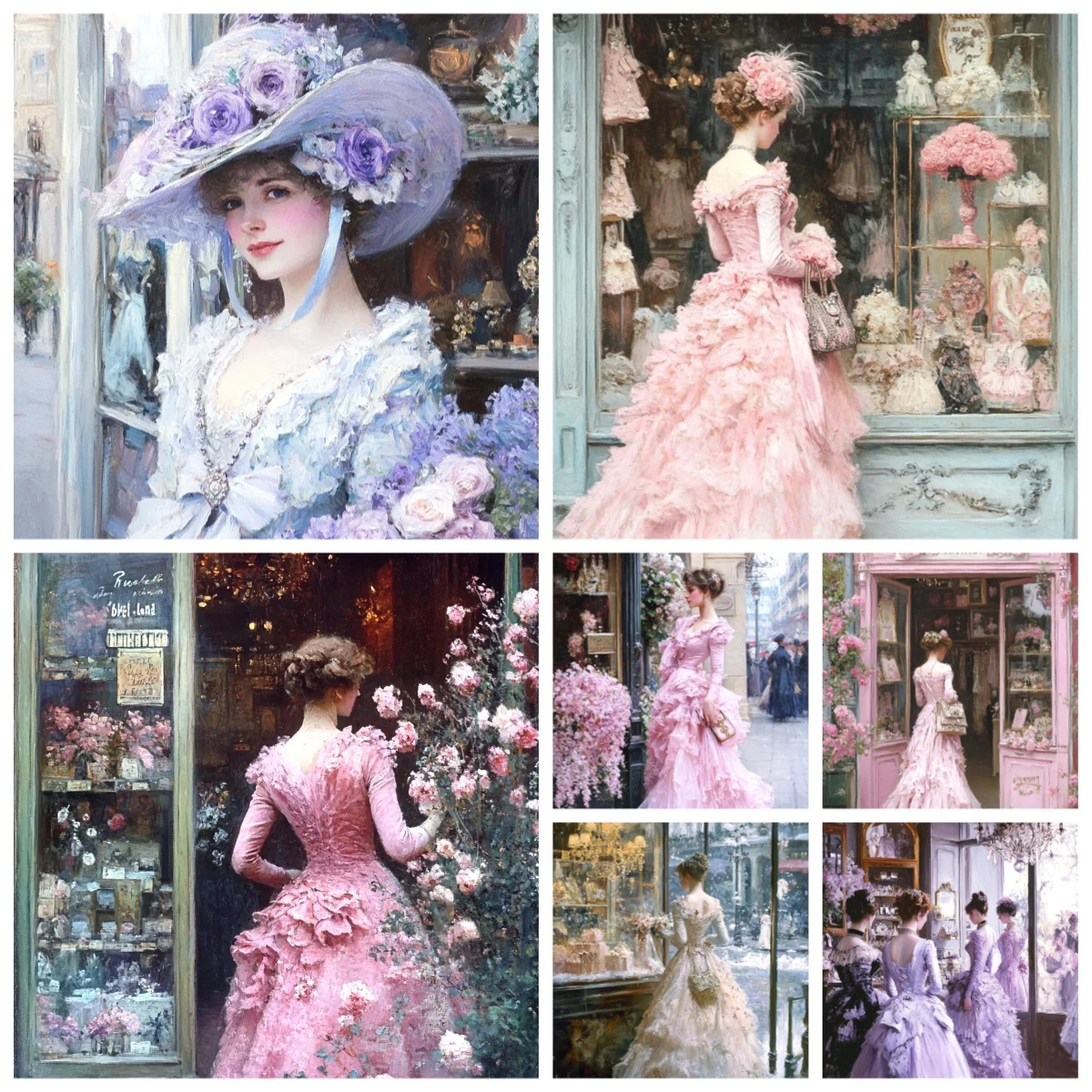 

500PCS Romantic Pink Lady Jigsaw Puzzle, Educational Games Colorful Puzzles Gifts Home Decor