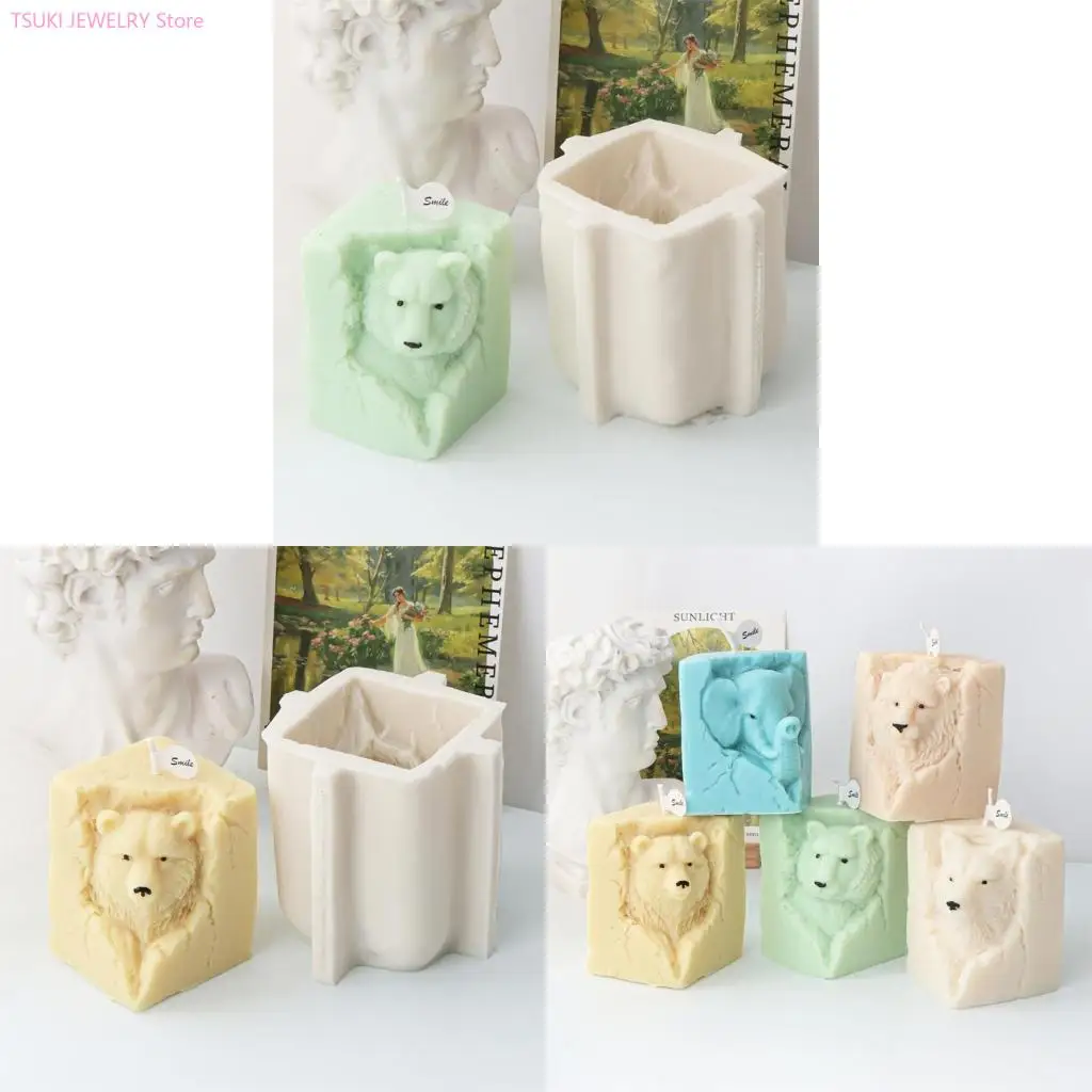 

62KE Easy to Use Silicone Mold Lovely Animal Mould Soap Molds