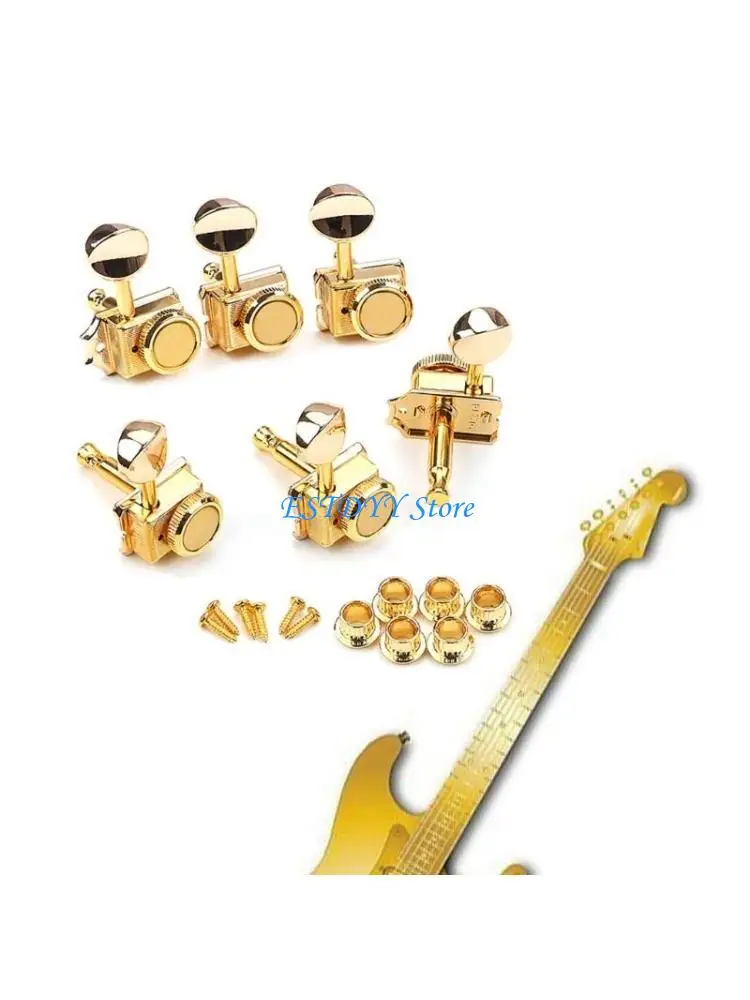 G6de 6 INLINE VINTAGE Guitar Locking Suption Lock String Tuning Opts #1