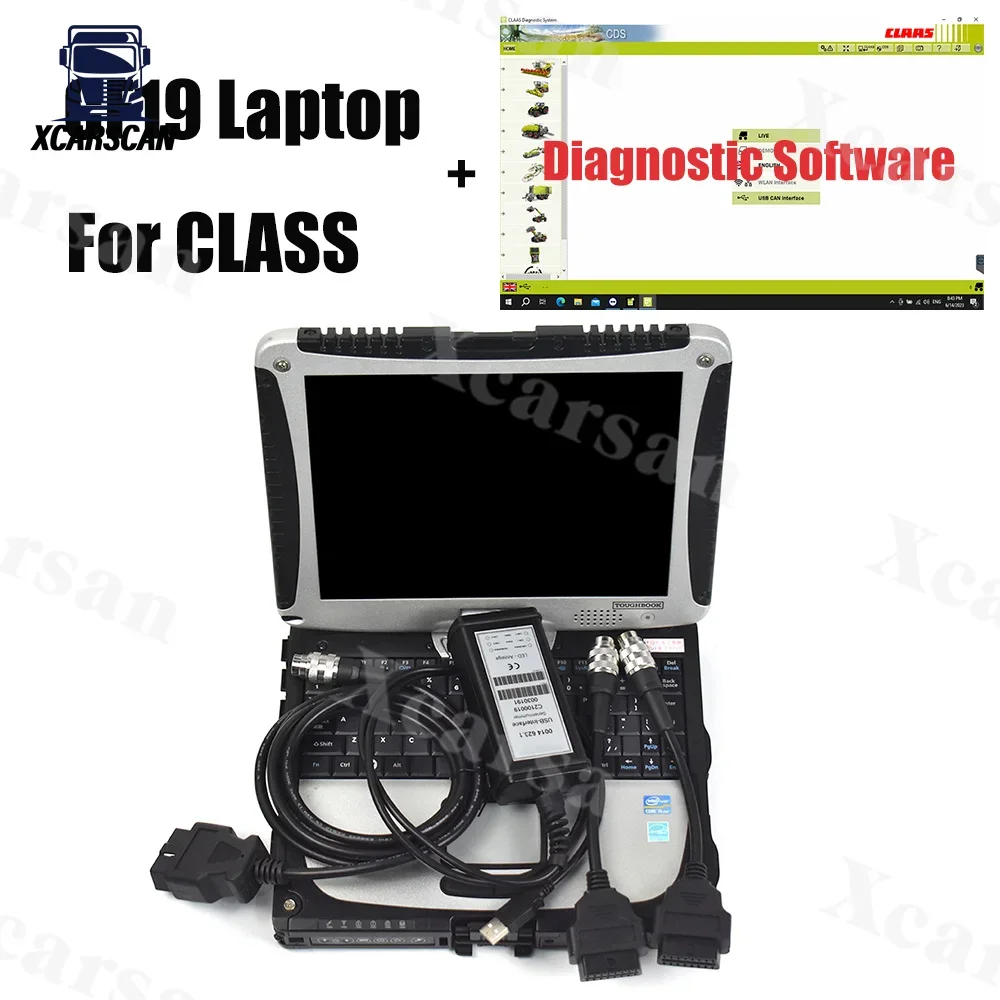 CF19 Laptop Truck Tractor For CLASS diagnostic tool Agriculture construction Interface For CLAAS CANBUS MetaDiag