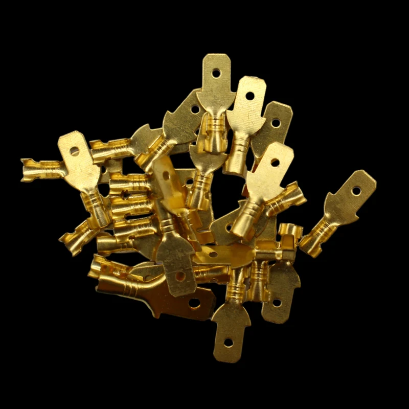 100Pcs/Lot 2.8/4.8/6.3mm Female Male Crimp Terminal Wire Connector Gold Brass/Silver Car Speaker Electrical Cable Terminals Kit