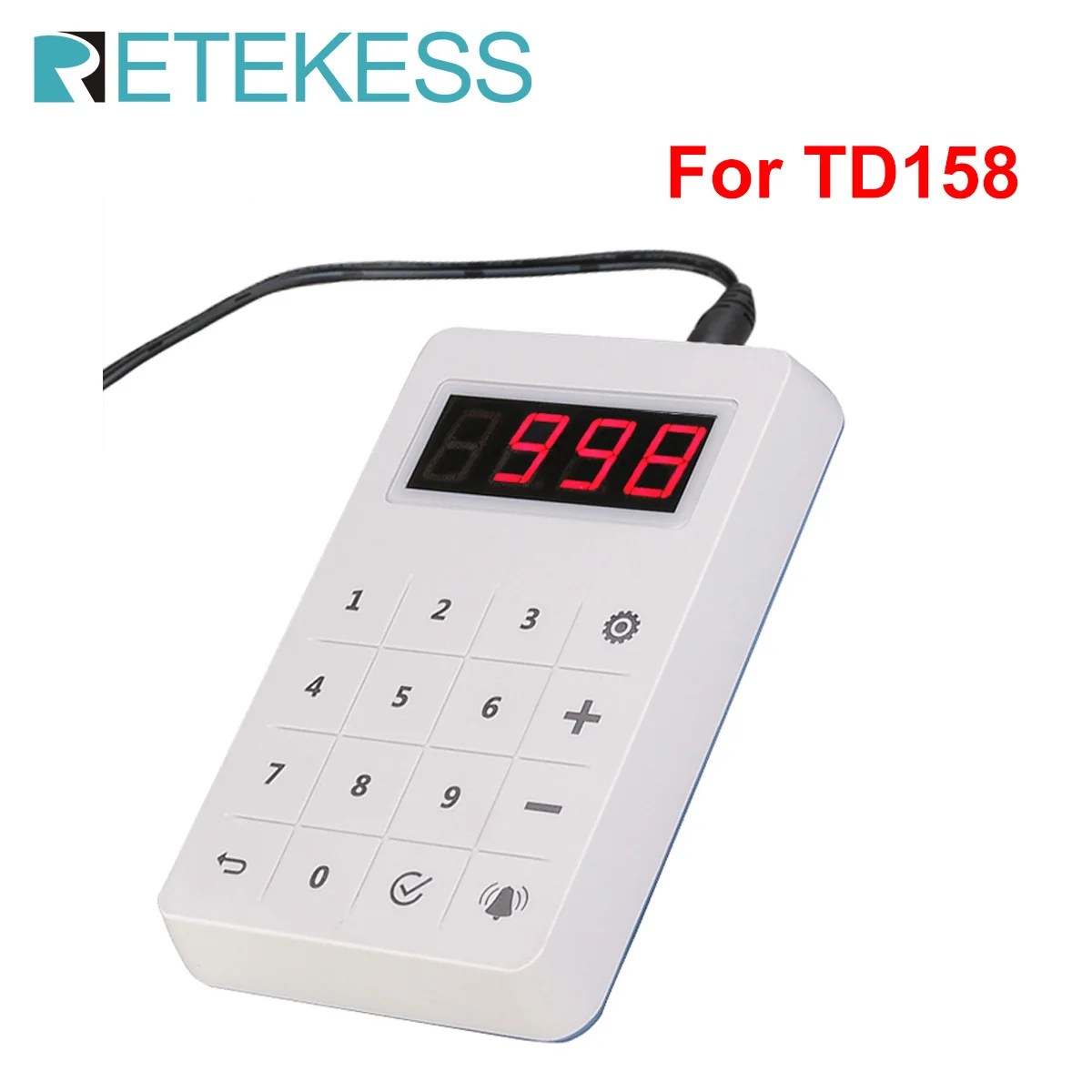 

Retekess Waterproof Touch Screen Keyboard For TD158 Restaurant Wireless Pager Calling System Guest Queuing Cafe Bar Food Truck