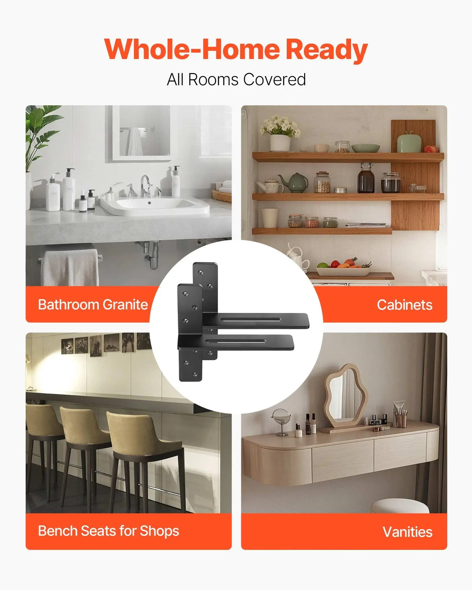 2 suportes de prateleira dos pces 12 polegadas/304.8mm suportes de prateleira flutuantes resistentes