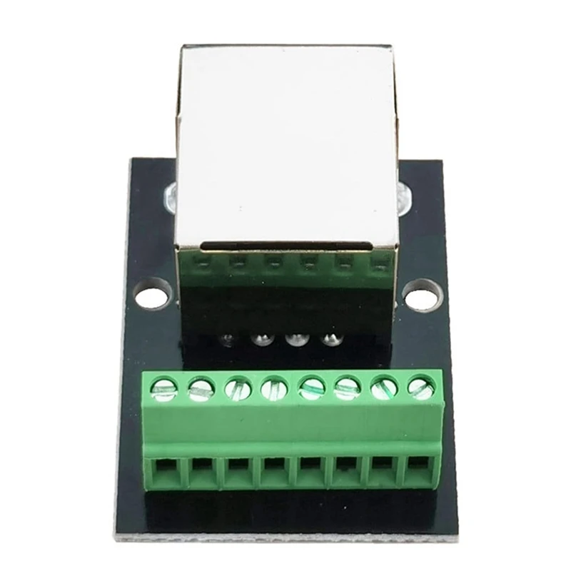 4PCS RJ45 Ethernet Female Socket Connector Breakout Board,2.54Mm Connector Board Shielded Network Adapter Terminal