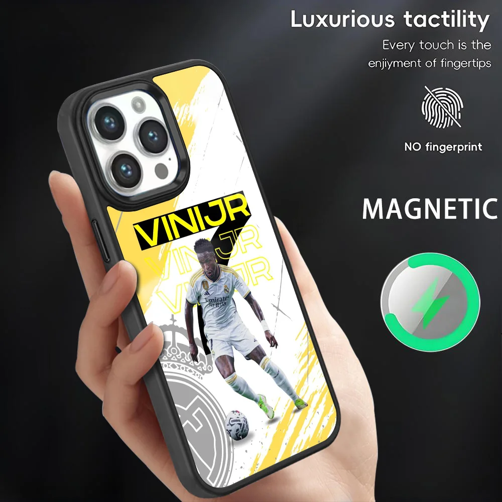 V-Vinicius J-JuniorS Phone Case For iPhone 16 15 14 13 12 11 Pro Max Plus Mini Magnetic Magsafe Wireless Charging Cover Coque