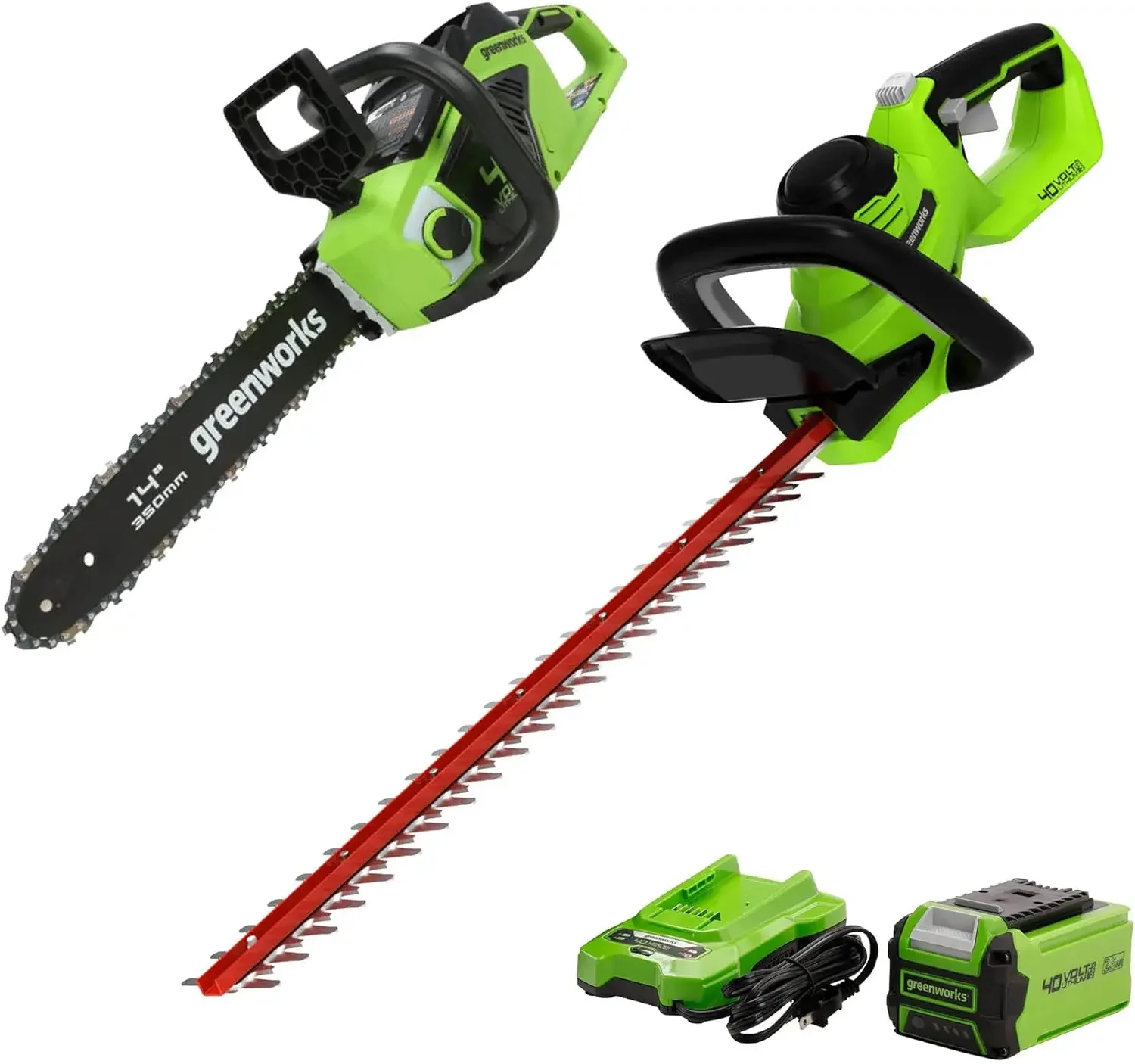 

40V 14-Inch Cordless Chainsaw, 2.5Ah USB (Power Bank) Battery Included, CS40L2511 with 40V Hedge Trimmer