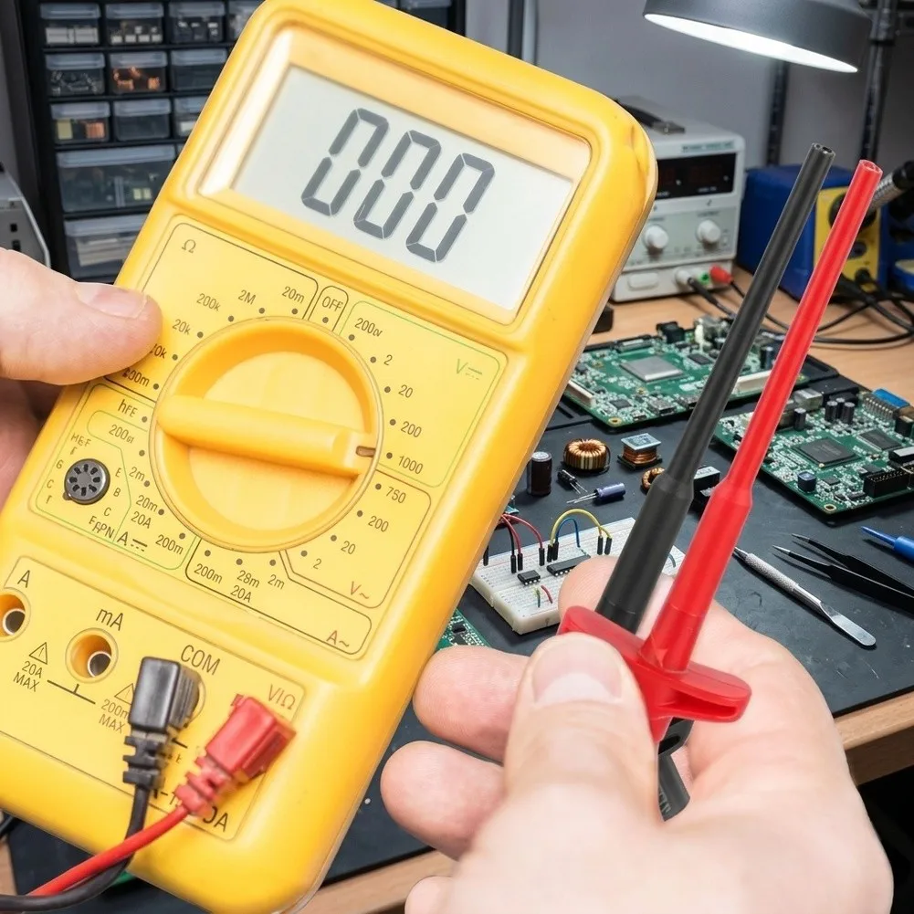 2pcs Insulation Test Probes with Quick Clip Ends and Flexible Probe Assembly for Broad Electrical Compatibility