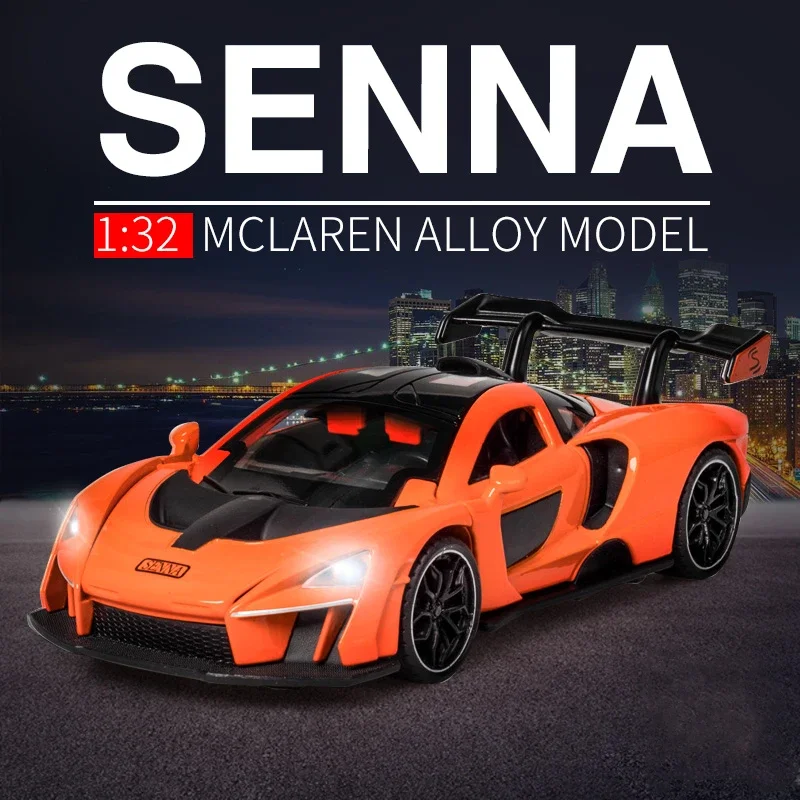 

Модель спортивного автомобиля McLaren Senna из сплава 1/32, Литые металлические игрушечные автомобили, модель автомобиля, имитация звука, коллекционная игрушка в подарок