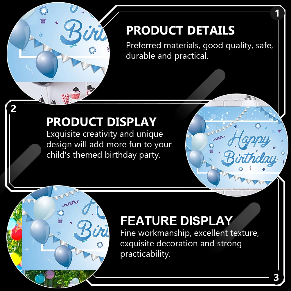 

Birthday Background Decoration Banner Party nament Cloth Wall Hanging Themed Decorative Flag Practical Safe Design