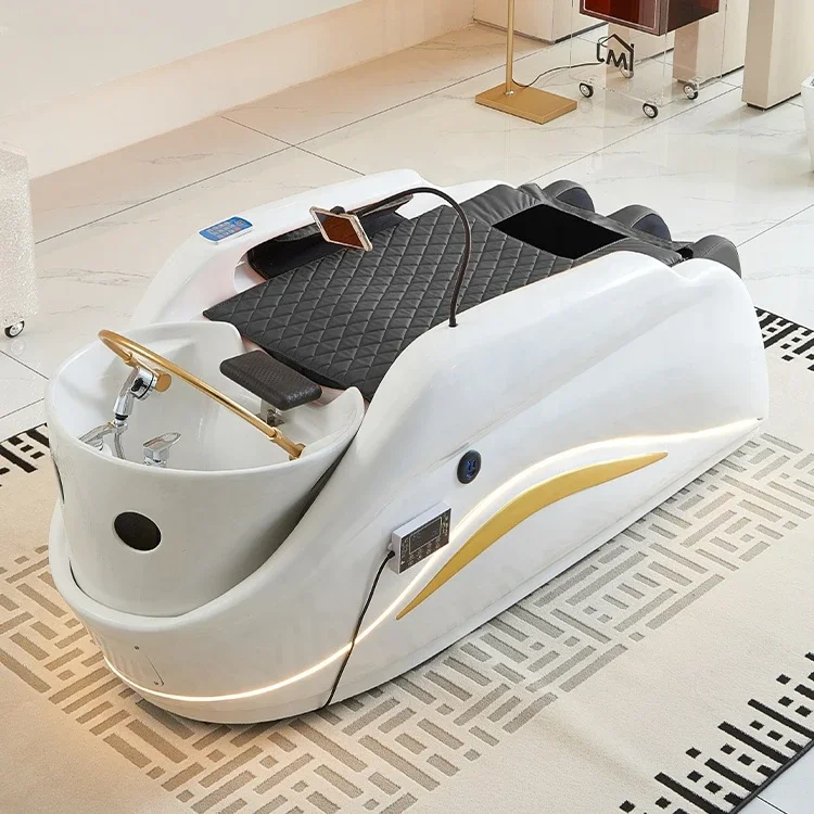 Hair salon electric massage head spa bed hair washing chair shampoo bed