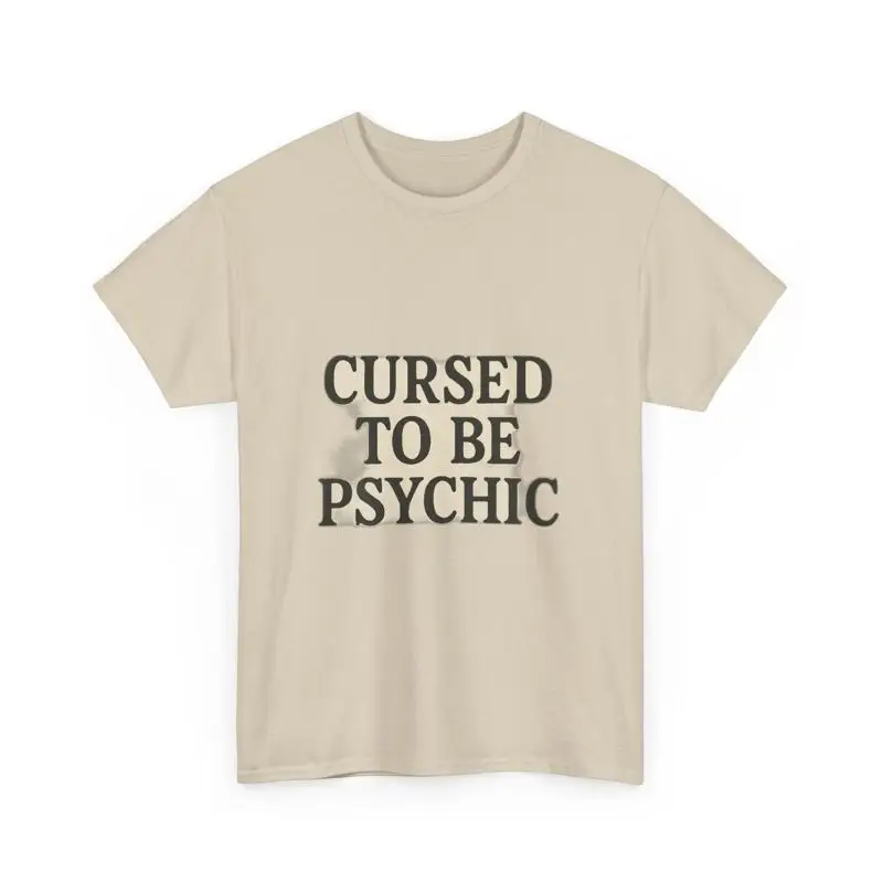 

Тяжелая хлопковая футболка Cursed to Be Psychic, уникальная футболка Chill, подарок для психики