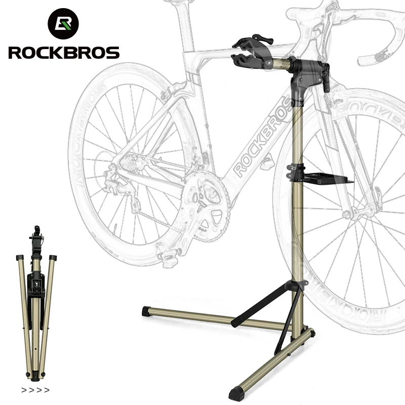 ROCKBROS-soporte plegable ajustable para reparación de bicicletas de montaña, soporte de trabajo para mantenimiento de bicicletas de carretera, con