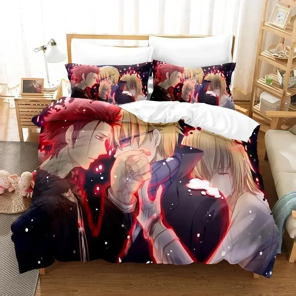 K project Mikoto Suoh No Blood! No Bone! No Ash! Bedding Set Printed With Pillowcase Bed Duvet Cover Soft Queen Super King Size
