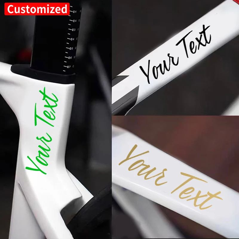 

1PC Custom Bike Sticker Waterproof Handwritten Font DIY Road MTB Bicycle Frame Top Tube Motorcycle Helmet Fuel Tank Vinyl Decal